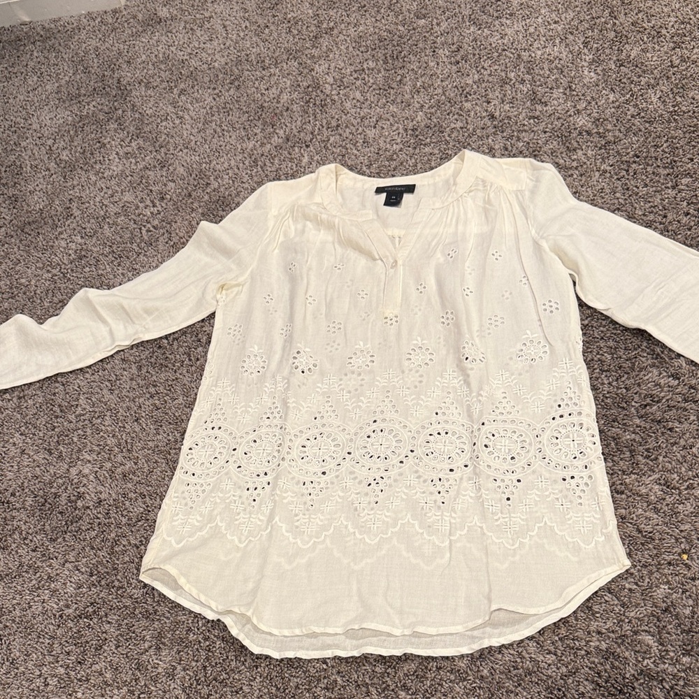 Karen Kane Cream Eyelet Blouse
